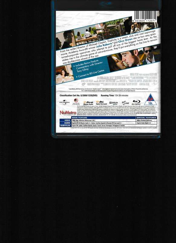DUPLICITY BLU RAY