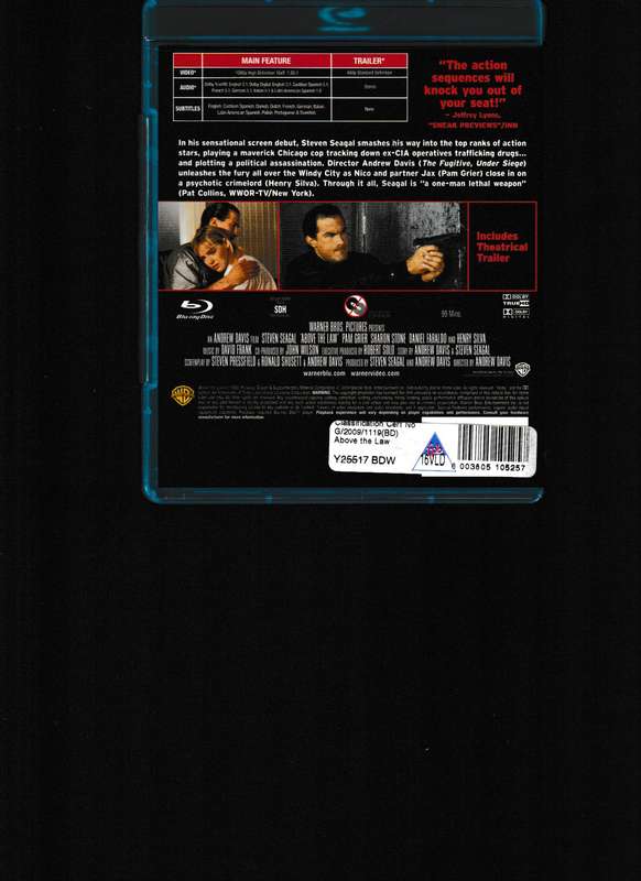 ABOVE THE LAW BLU RAY