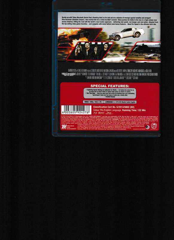 NEED FOR SPEED BLU RAY