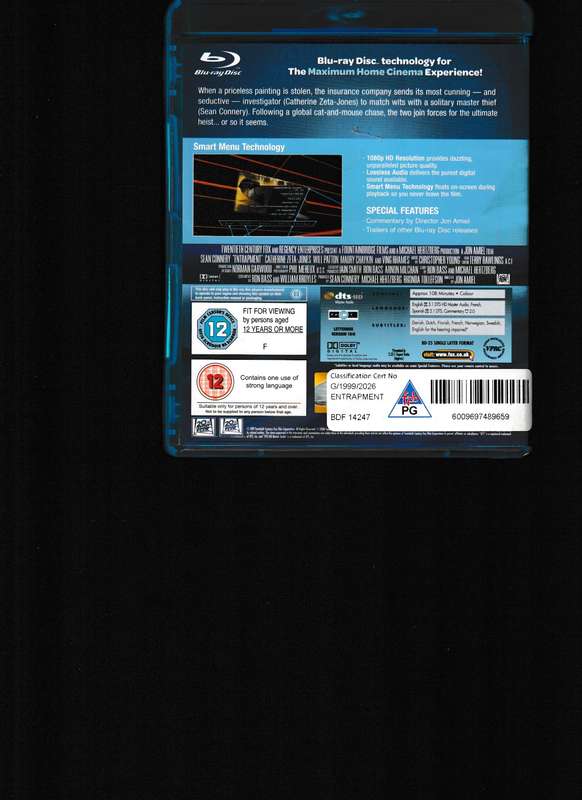 ENTRAPMENT BLU RAY