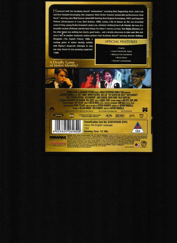 THE TALENTED MR. RIPLEY DVD