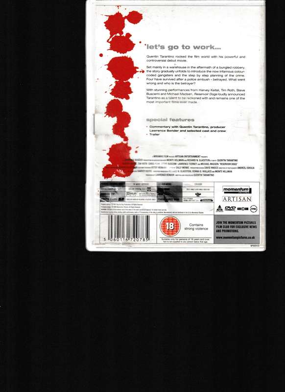 RESERVOIR DOGS DVD