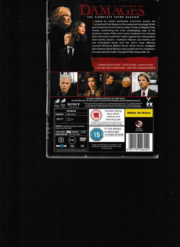 DAMAGES, THE COMPLETE SERIES, SEASONS 1-5