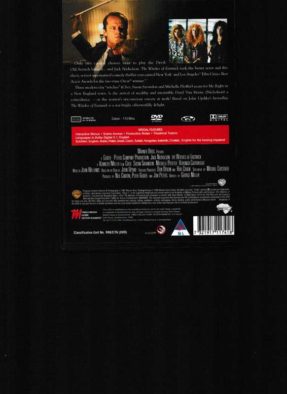 THE WITCHES OF EASTWICK DVD