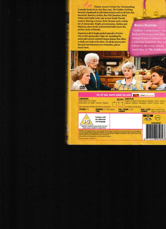 THE GOLDEN GIRLS THE COMPLETE FIRST SERIES 4 DISC DVD BOX SET