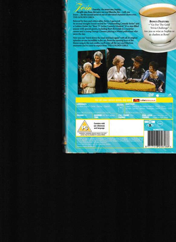 THE GOLDEN GIRLS THE COMPLETE SECOND SEASON 4 DISC DVD BOX SET
