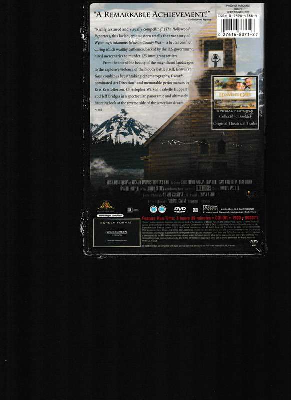 HEAVEN'S GATE DVD