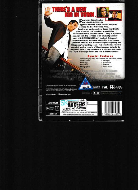 MR. DEEDS DVD