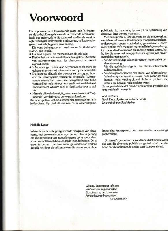 DIE ENSIKLOPEDIE VAN NAME IN SUID-WES-AFRIKA
