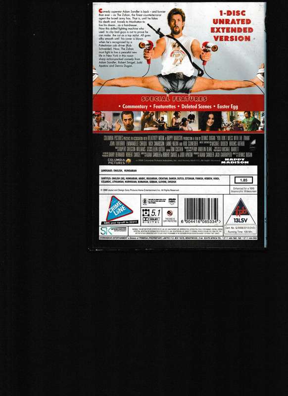 YOU DON'T MESS WITH THE ZOHAN DVD