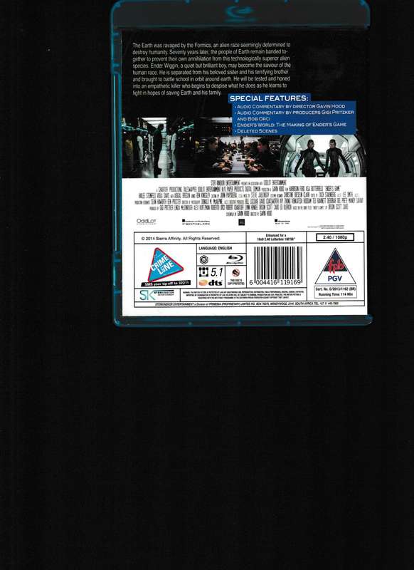 ENDER'S GAME BLU RAY