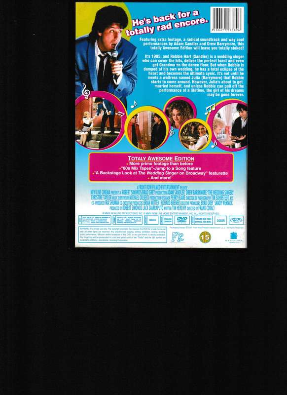 THE WEDDING SINGER DVD