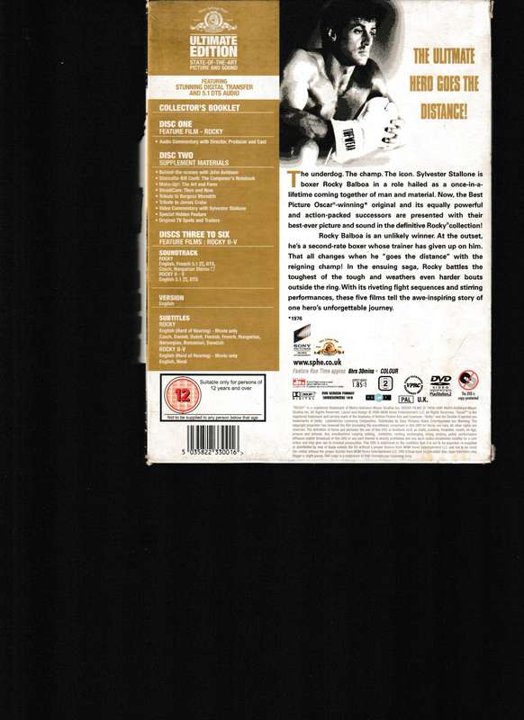 ROCKY ANTHOLOGY, ULTIMATE EDITION 6 DVD BOX SET