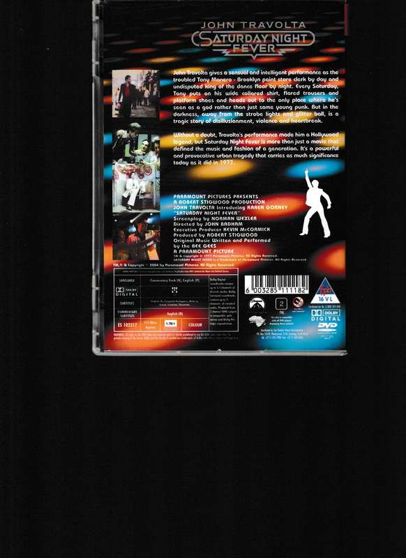 SATURDAY NIGHT FEVER DVD
