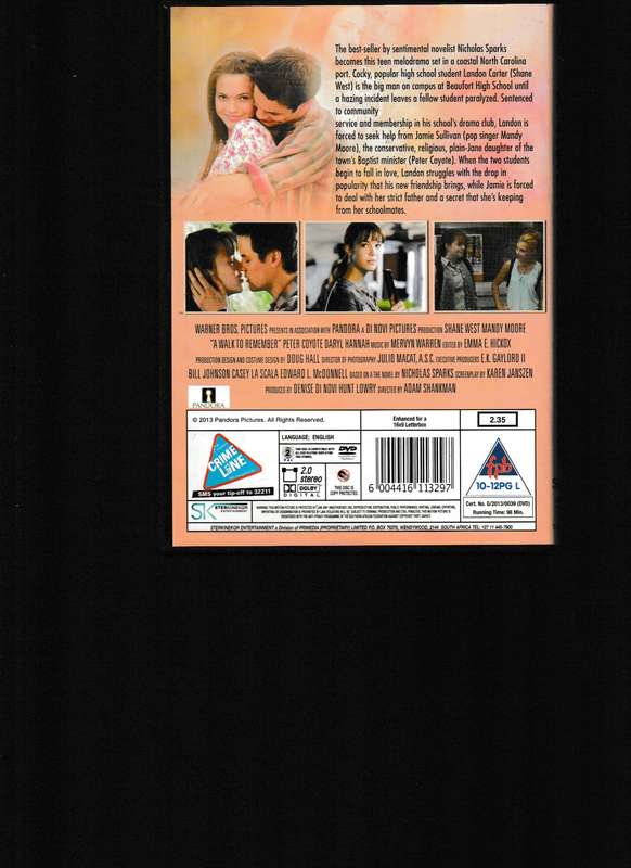 A WALK TO REMEMBER DVD