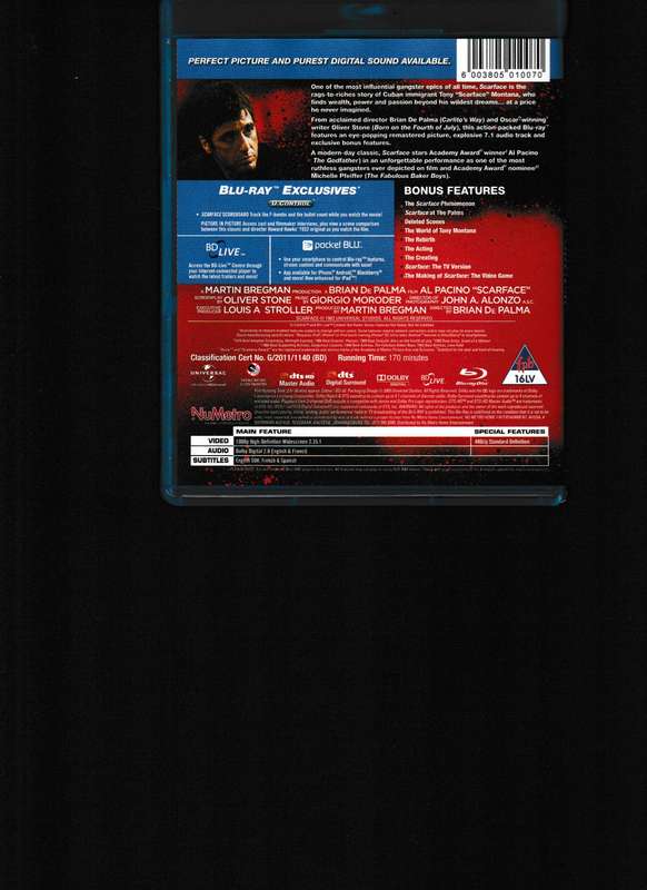 SCARFACE BLU RAY