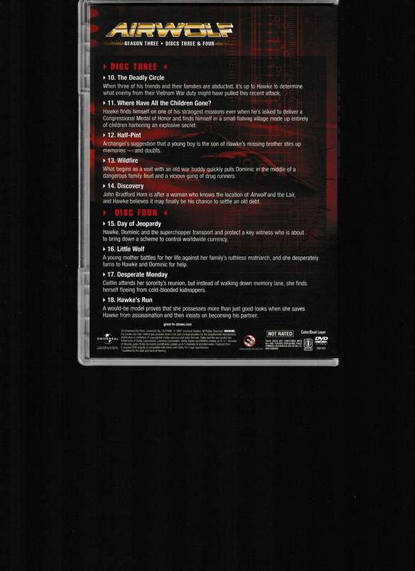 AIRWOLF, SEASON 3 ON DVD BOX SET