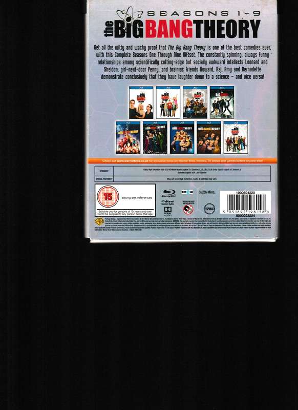 THE BIG BANG THEORY SEASONS 1-9 ON BLU RAY
