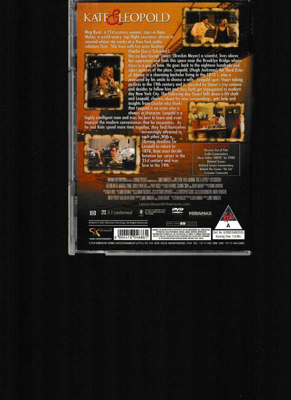 KATE & LEOPOLD DVD