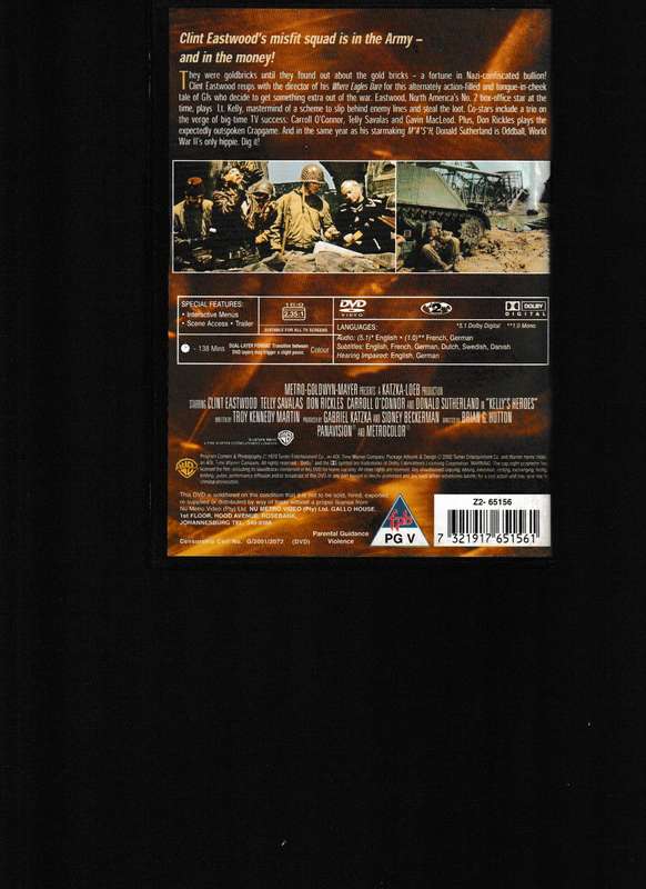KELLY'S HEROES DVD