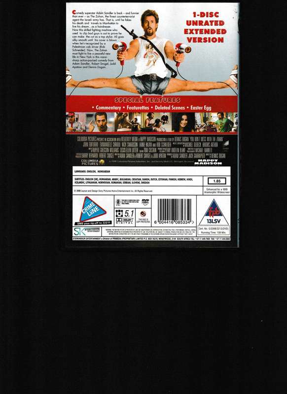 YOU DON'T MESS WITH THE ZOHAN DVD