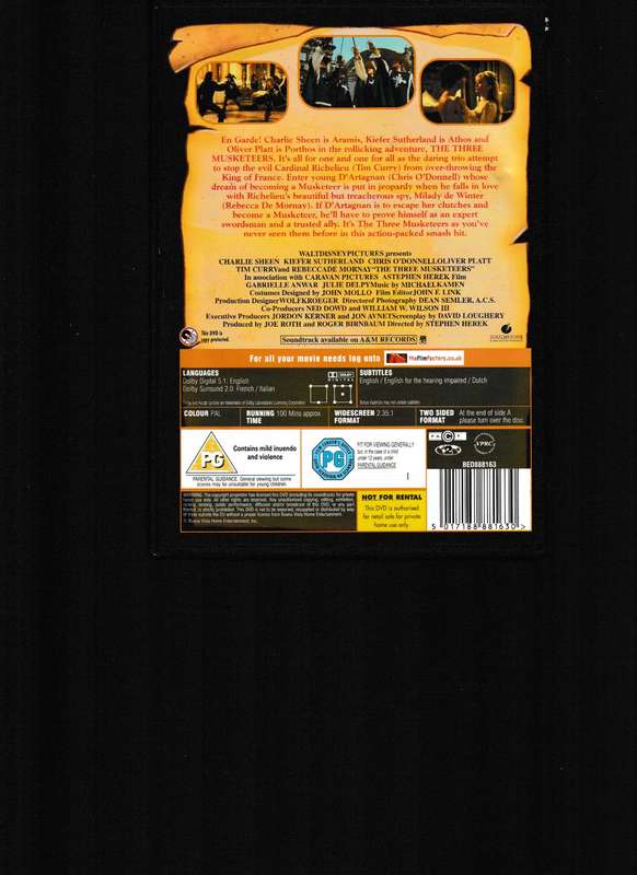 THE THREE MUSKETEERS DVD