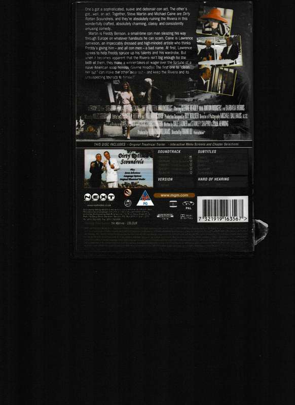 DIRTY ROTTEN SCOUNDRELS DVD