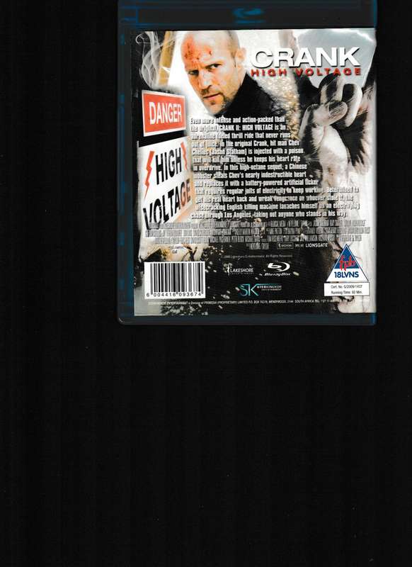 CRANK, HIGH VOLTAGE BLU RAY