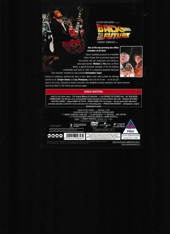 BACK TO THE FUTURE DVD