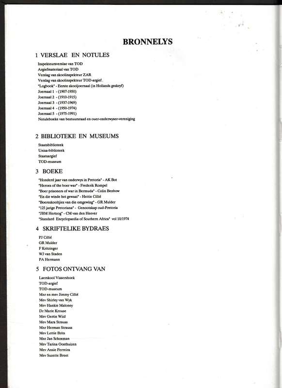 LAERSKOOL VISSERSHOEK, DIE EERSTE EEU 1891-1991 *GETEKEN*
