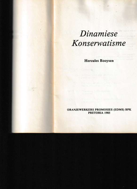 DINAMIESE KONSERWATISME deur HERCULES BOOYSEN