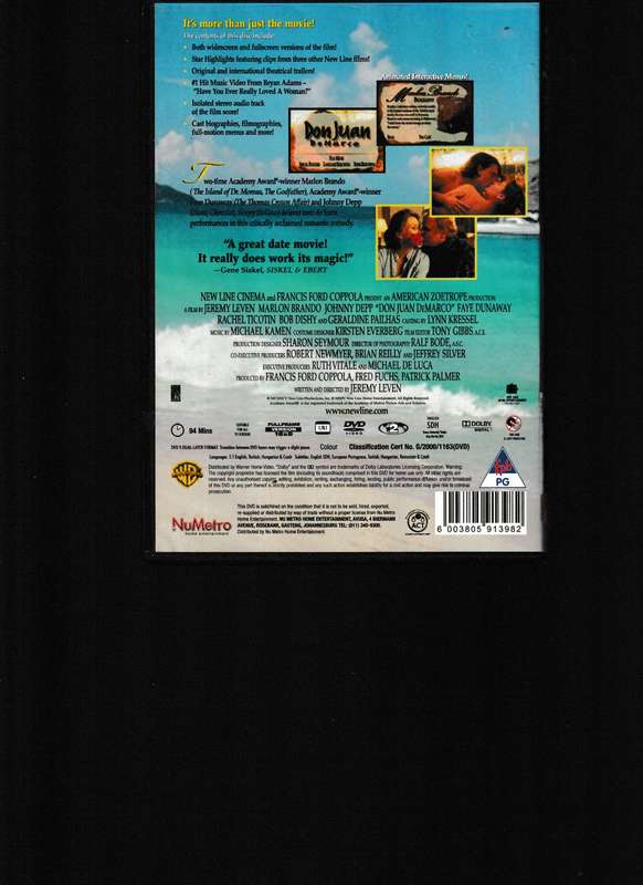 DON JUAN DEMARCO DVD