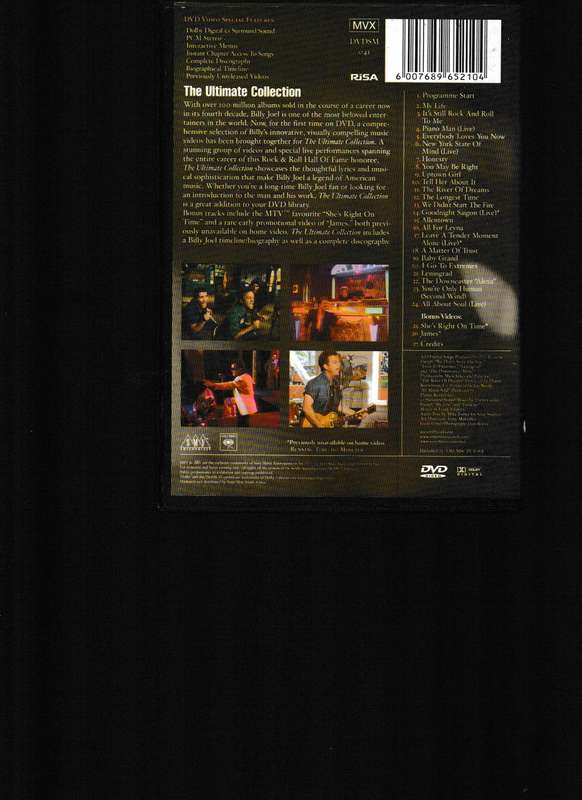 BILLY JOEL, THE ULTIMATE COLLECTION DVD
