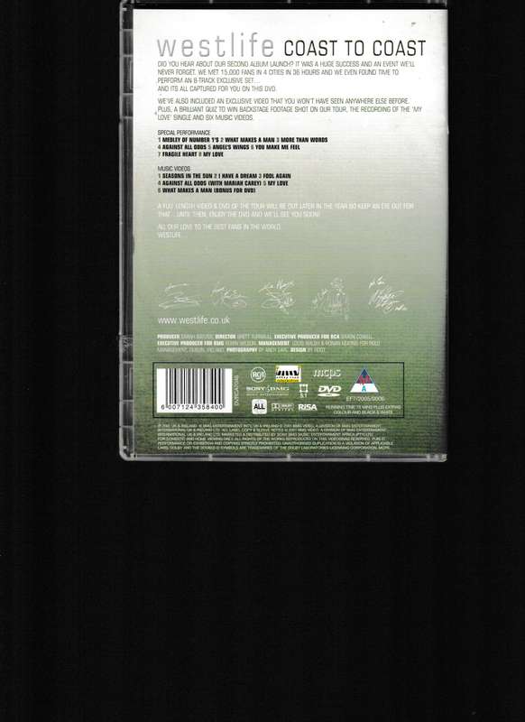 WESTLIFE, COAST TO COAST DVD