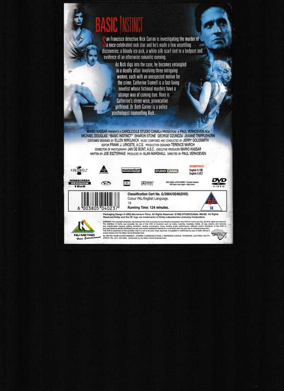 BASIC INSTINCT DVD