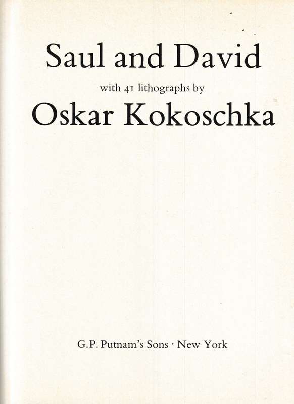 OSKAR KOKOSCHKA, LITHOGRAPHS FOR SAUL AND DAVID