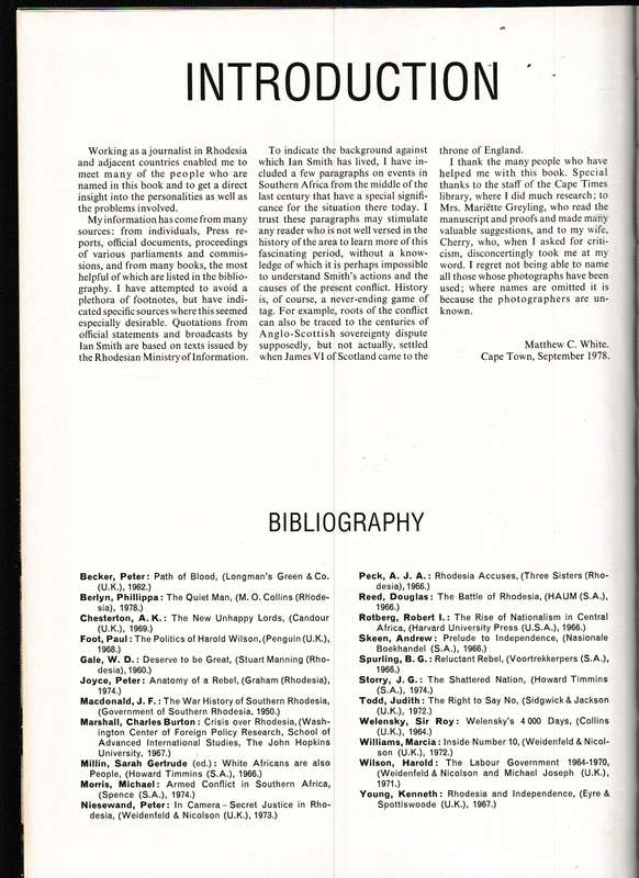 SMITH OF RHODESIA, A PICTORIAL BIOGRAPHY
