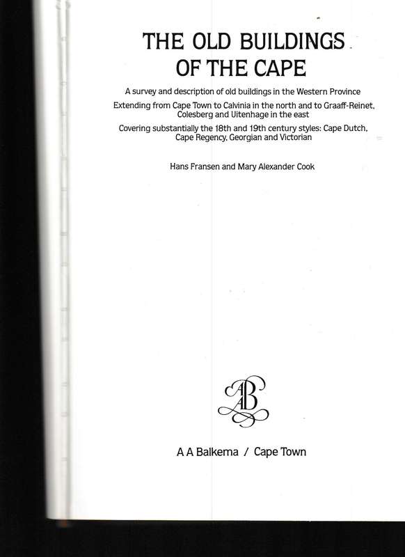 THE OLD BUILDINGS OF THE CAPE