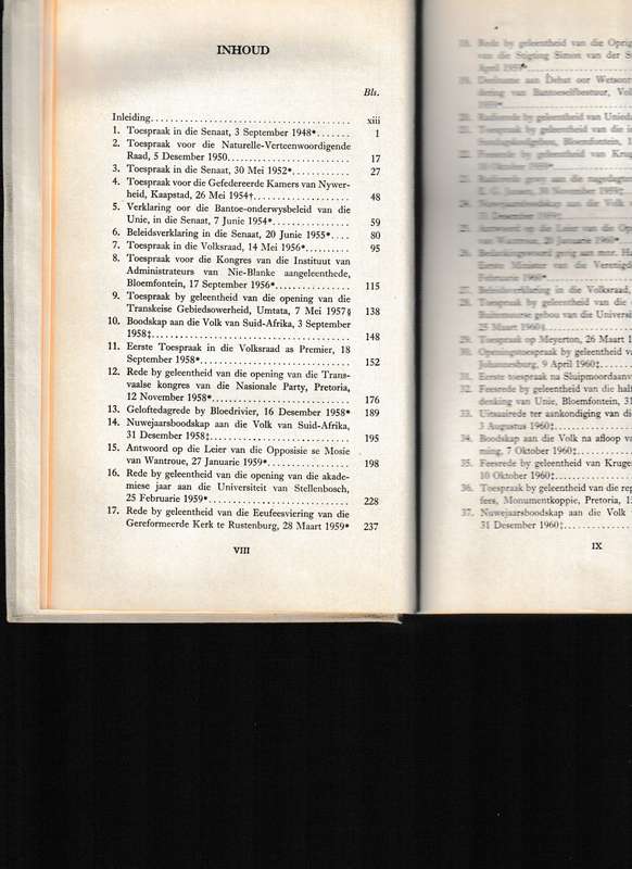 VERWOERD AAN DIE WOORD, TOESPRAKE 1948-1962