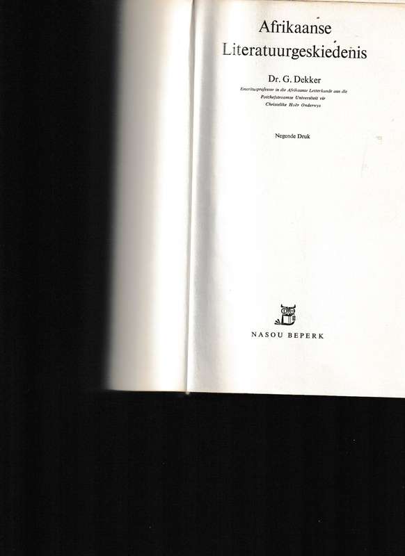 AFRIKAANSE LITERATUUR-GESKIEDENIS