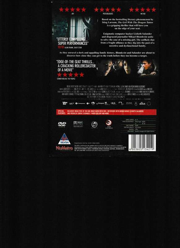 THE GIRL WITH THE DRAGON TATTOO DVD