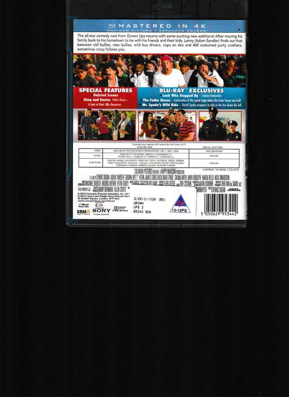 GROWN UPS 2 BLU RAY