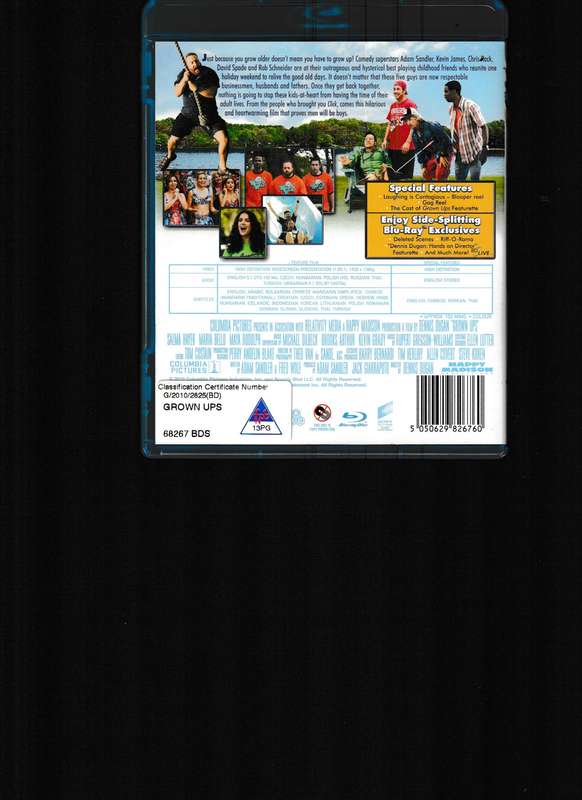 GROWN UPS BLU RAY