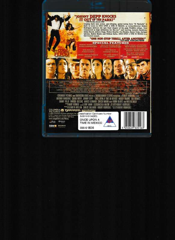ONCE UPON A TIME IN MEXICO BLU RAY