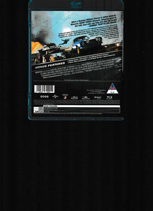 FAST & FURIOUS 6 BLU RAY