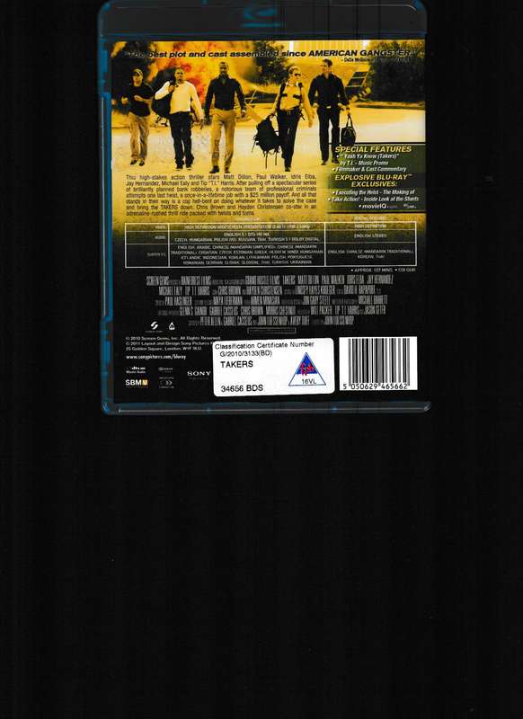 TAKERS BLU RAY