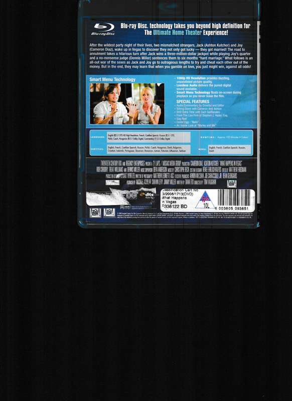 WHAT HAPPENS IN VEGAS BLU RAY