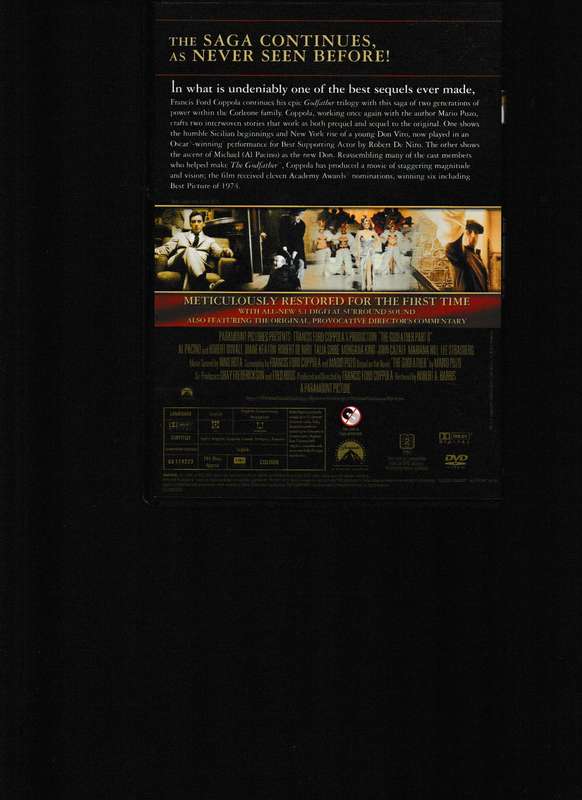 THE GODFATHER, THE COPPOLA RESTORATION, ALL 3 MOVIES PLUS 2 DVD'S WITH EXTRAS IN BOX SET