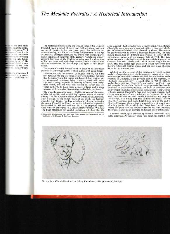 THE MEDALLIC PORTRAITS OF SIR WINSTON CHURCHILL * SIGNED* 1 ST EDITION