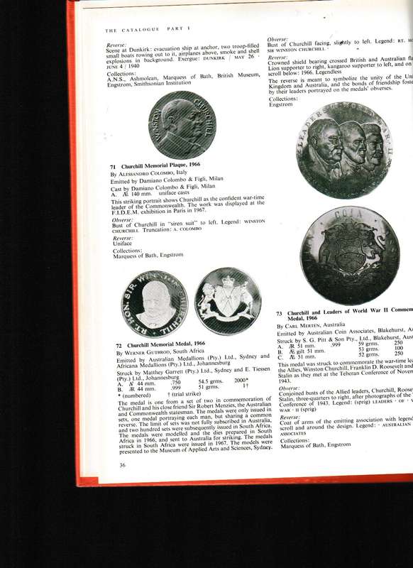 THE MEDALLIC PORTRAITS OF SIR WINSTON CHURCHILL * SIGNED* 1 ST EDITION
